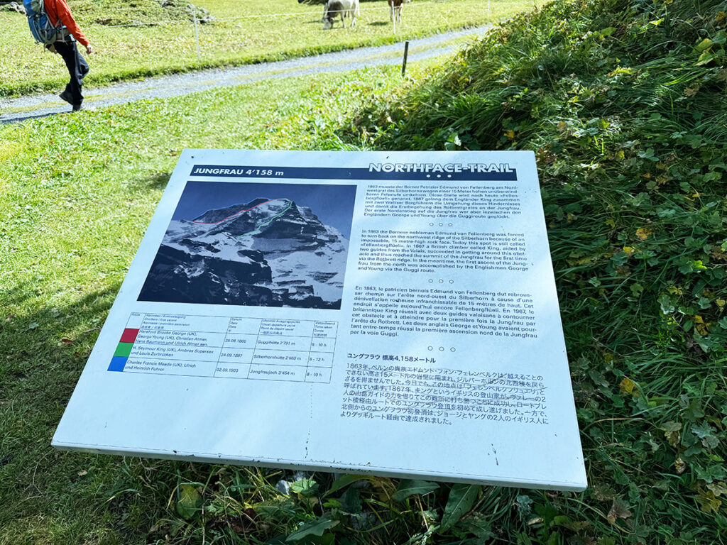 北壁説明の看板